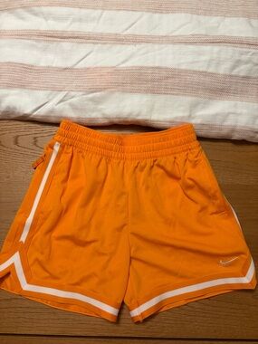 Nike Boys Bright Orange Athletic Shorts with White Trim